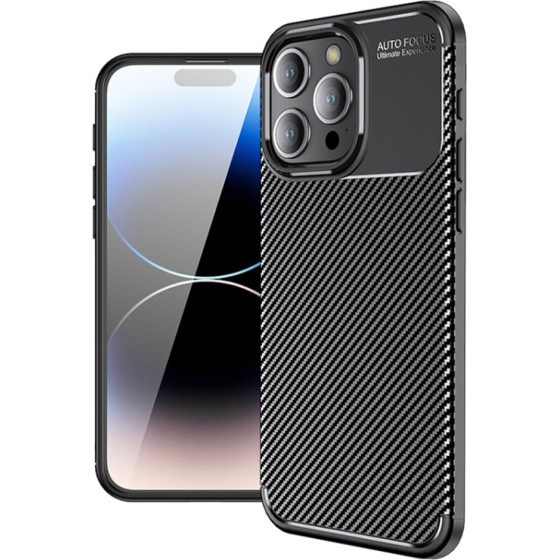 Techsuit - CarbonFiber - iPhone 15 Pro Max - Black