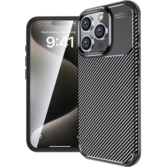 Techsuit - CarbonFiber - iPhone 16 Pro Max - Black