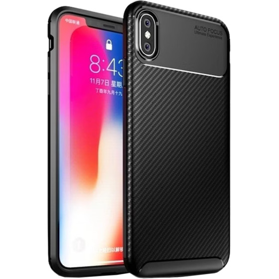 Techsuit - CarbonFiber - iPhone X, iPhone 10 / iPhone XS - Black