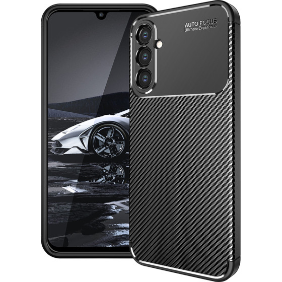 Techsuit - CarbonFiber - Samsung Galaxy A14 4G / A14 5G - Black