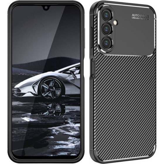 Techsuit - CarbonFiber - Samsung Galaxy A15 4G / A15 5G - Black