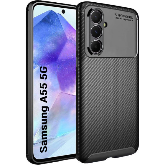 Techsuit - CarbonFiber - Samsung Galaxy A55 5G - Black