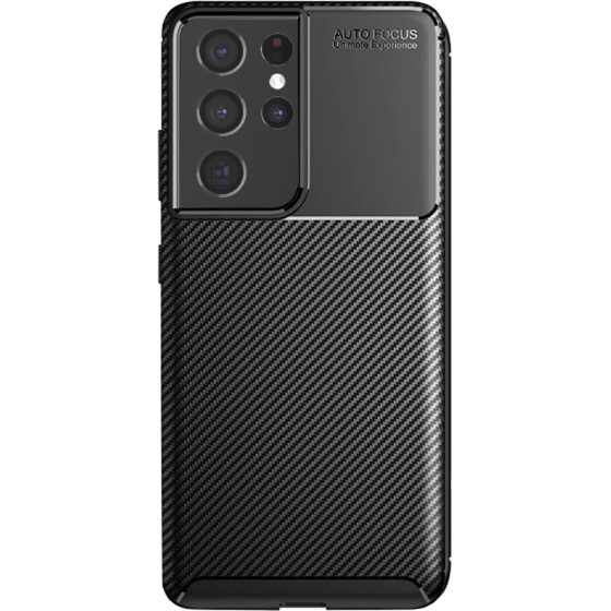 Techsuit - CarbonFiber - Samsung Galaxy S21 Ultra 5G - Black