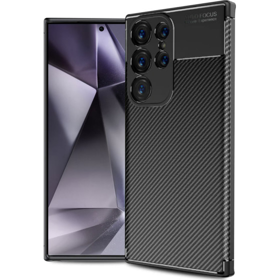 Techsuit - CarbonFiber - Samsung Galaxy S24 Ultra - Black