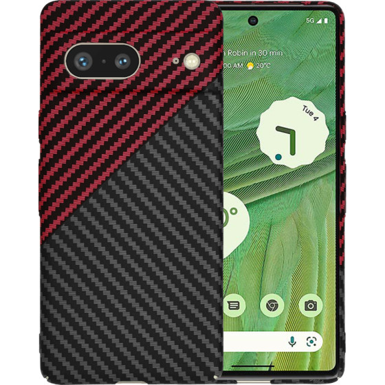 Techsuit - Carbonite FiberShell - Google Pixel 7 - Red Vortex