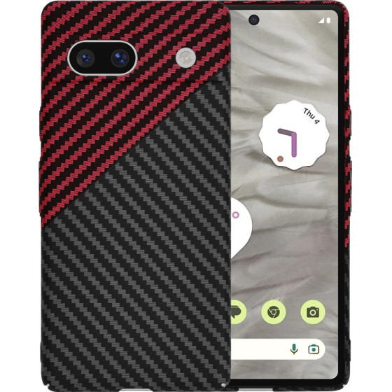 Techsuit - Carbonite FiberShell - Google Pixel 7a - Red Vortex