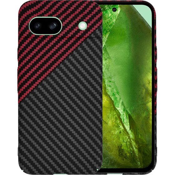 Techsuit - Carbonite FiberShell - Google Pixel 8a - Red Vortex
