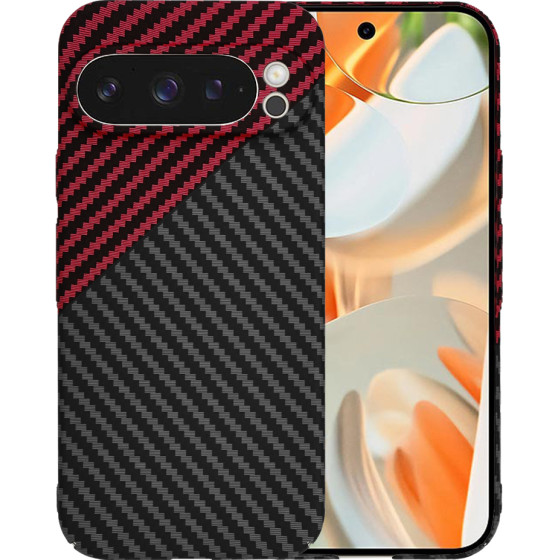 Techsuit - Carbonite FiberShell - Google Pixel 9 Pro - Red Vortex