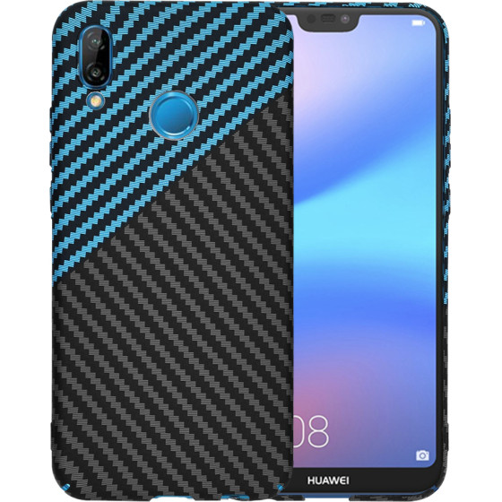 Techsuit - Carbonite FiberShell - Huawei P20 Lite - Blue Pulse
