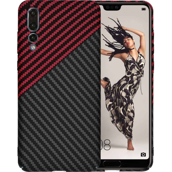 Techsuit - Carbonite FiberShell - Huawei P20 Pro - Red Vortex