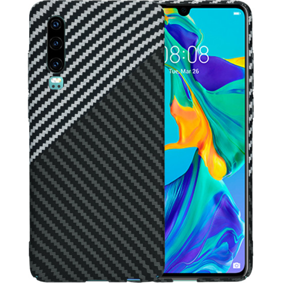 Techsuit - Carbonite FiberShell - Huawei P30 - Stealth Gray