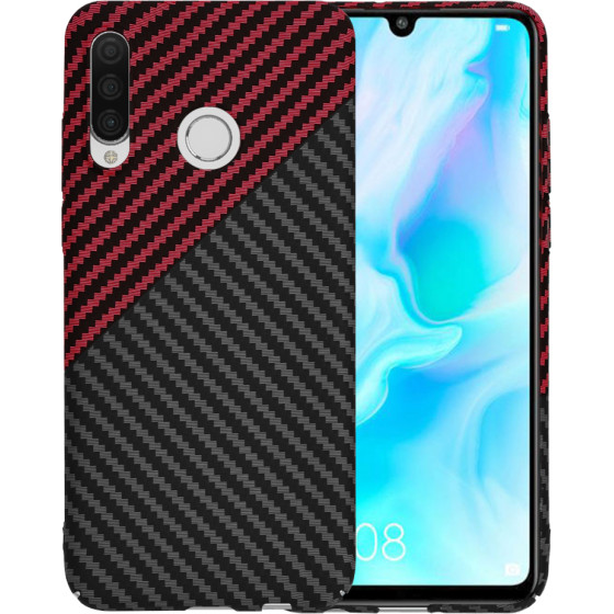 Techsuit - Carbonite FiberShell - Huawei P30 Lite / P30 Lite New Edition - Red Vortex