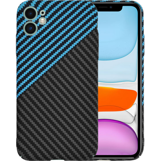 Techsuit - Carbonite FiberShell - iPhone 11 - Blue Pulse