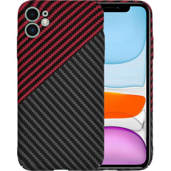 Techsuit - Carbonite FiberShell - iPhone 11 - Red Vortex