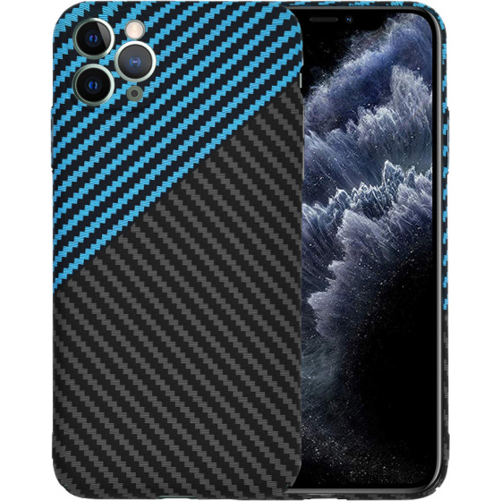 Techsuit - Carbonite FiberShell - iPhone 11 Pro Max - Blue Pulse