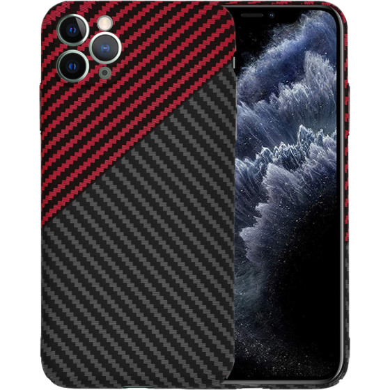 Techsuit - Carbonite FiberShell - iPhone 11 Pro Max - Red Vortex