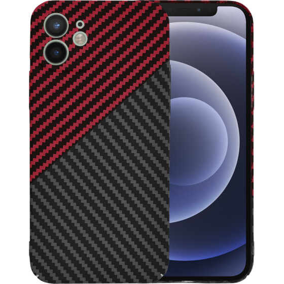 Techsuit - Carbonite FiberShell - iPhone 12 - Red Vortex