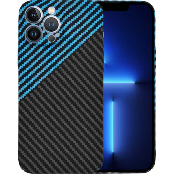 Techsuit - Carbonite FiberShell - iPhone 13 Pro Max - Blue Pulse