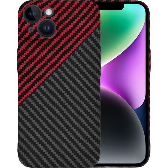 Techsuit - Carbonite FiberShell - iPhone 14 - Red Vortex