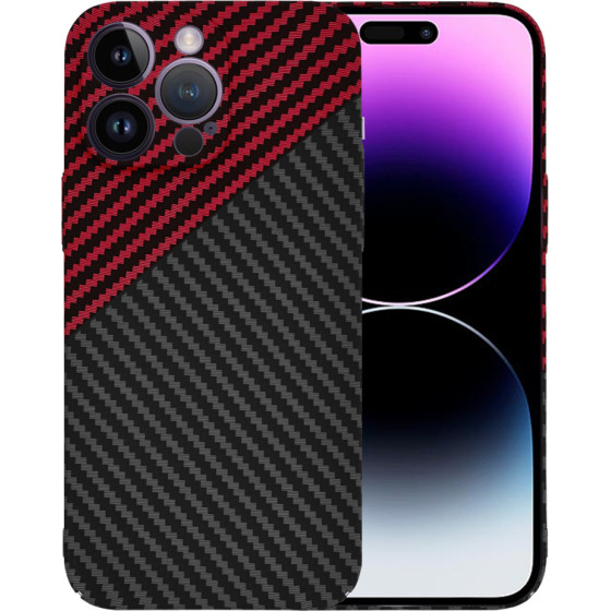 Techsuit - Carbonite FiberShell - iPhone 14 Pro Max - Red Vortex