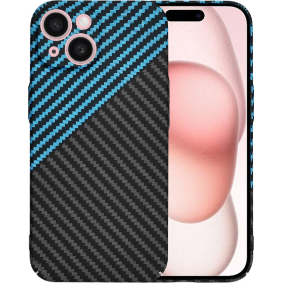 Techsuit - Carbonite FiberShell - iPhone 15 - Blue Pulse