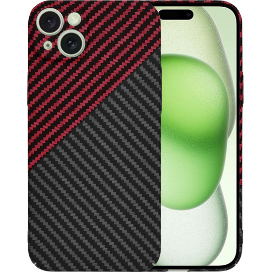 Techsuit - Carbonite FiberShell - iPhone 15 Plus - Red Vortex