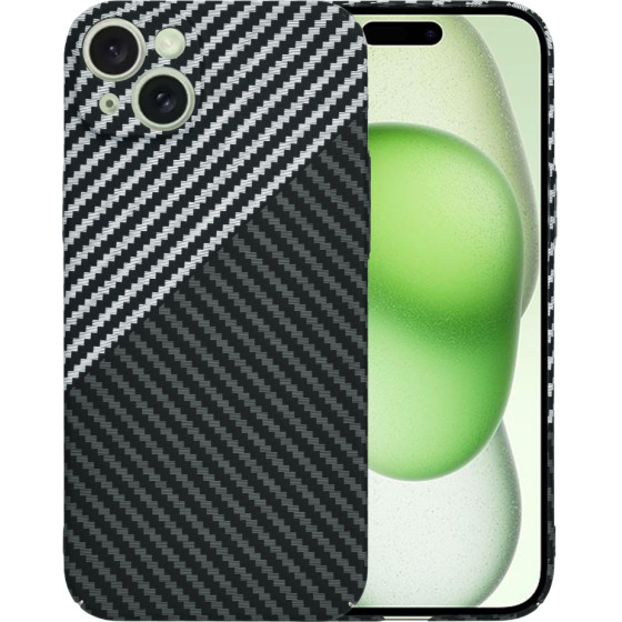Techsuit - Carbonite FiberShell - iPhone 15 Plus - Stealth Gray