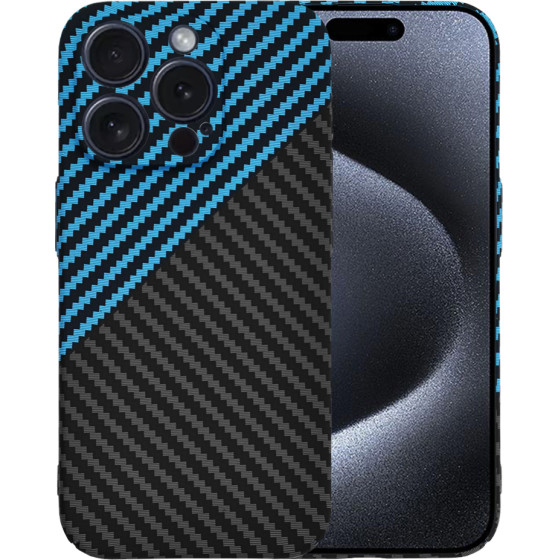 Techsuit - Carbonite FiberShell - iPhone 15 Pro - Blue Pulse