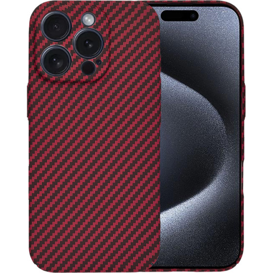 Techsuit - Carbonite FiberShell - iPhone 15 Pro - Red