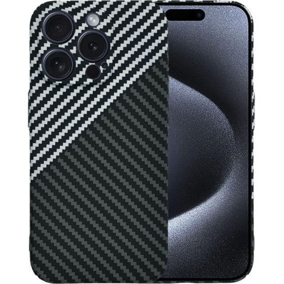 Techsuit - Carbonite FiberShell - iPhone 15 Pro - Stealth Gray
