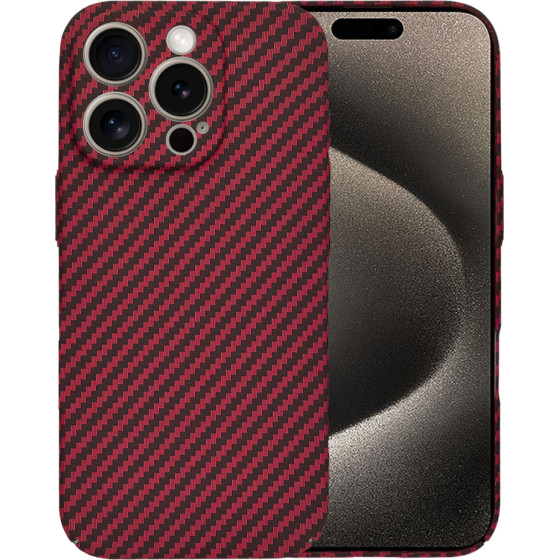 Techsuit - Carbonite FiberShell - iPhone 15 Pro Max - Red