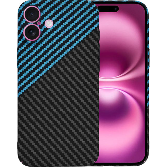 Techsuit - Carbonite FiberShell - iPhone 16 Plus - Blue Pulse