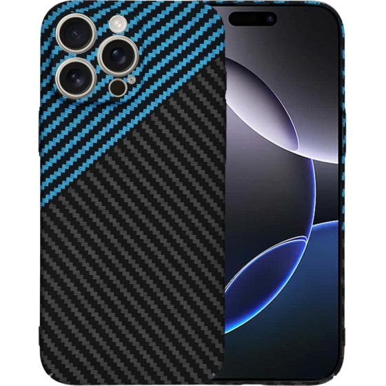 Techsuit - Carbonite FiberShell - iPhone 16 Pro Max - Blue Pulse