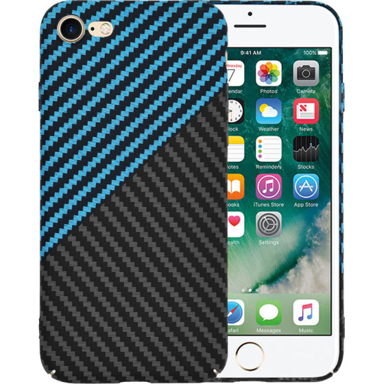 Techsuit - Carbonite FiberShell - iPhone 7 / iPhone 8 / iPhone SE 2, SE 2020 / iPhone SE 3, SE 2022 - Blue Pulse