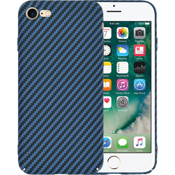 Techsuit - Carbonite FiberShell - iPhone 7 / iPhone 8 / iPhone SE 2, SE 2020 / iPhone SE 3, SE 2022 - Cyan