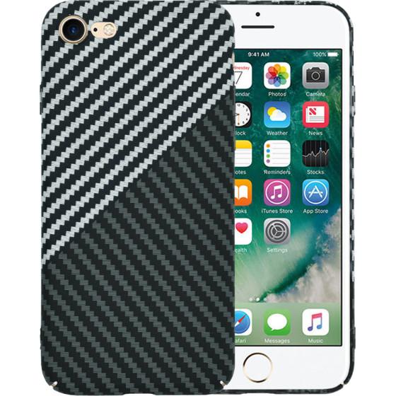 Techsuit - Carbonite FiberShell - iPhone 7 / iPhone 8 / iPhone SE 2, SE 2020 / iPhone SE 3, SE 2022 - Stealth Gray