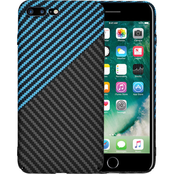 Techsuit - Carbonite FiberShell - iPhone 7 Plus / iPhone 8 Plus - Blue Pulse