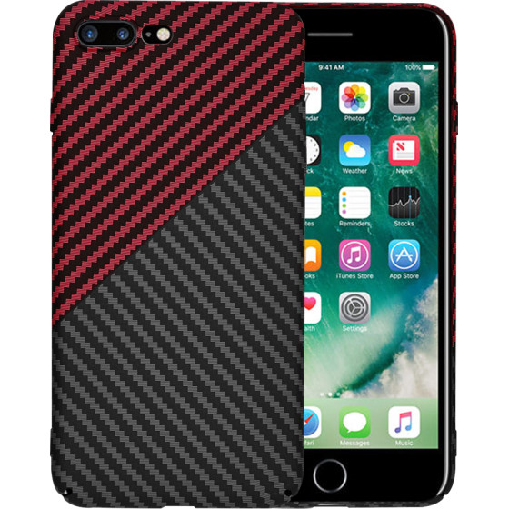 Techsuit - Carbonite FiberShell - iPhone 7 Plus / iPhone 8 Plus - Red Vortex