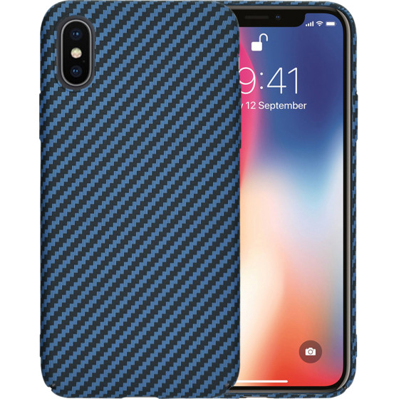 Techsuit - Carbonite FiberShell - iPhone X / iPhone XS - Cyan