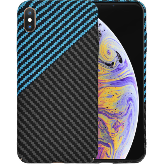 Techsuit - Carbonite FiberShell - iPhone XS Max - Blue Pulse