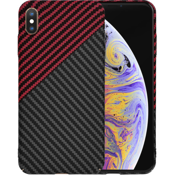 Techsuit - Carbonite FiberShell - iPhone XS Max - Red Vortex