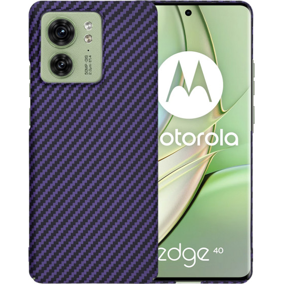 Techsuit - Carbonite FiberShell - Motorola Edge 40 / Edge (2023) - Purple