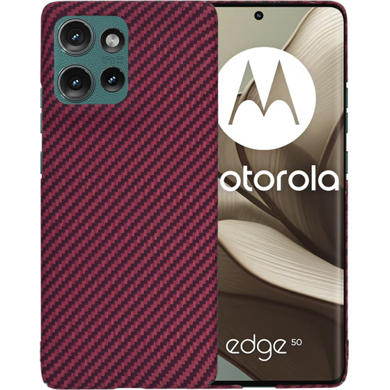 Techsuit - Carbonite FiberShell - Motorola Edge 50 - Red