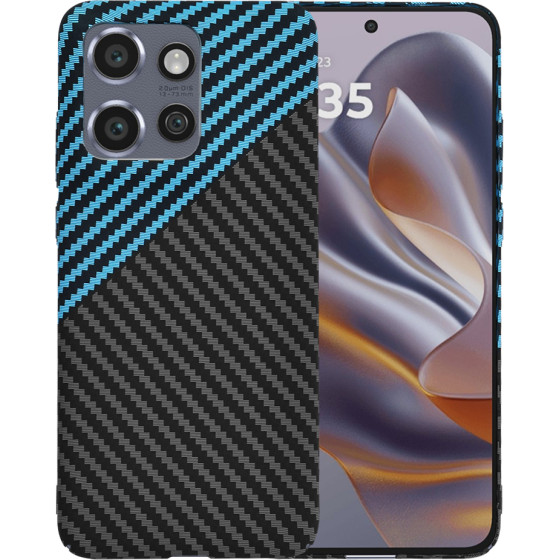 Techsuit - Carbonite FiberShell - Motorola Edge 50 Neo / Motorola ThinkPhone 25 - Blue Pulse