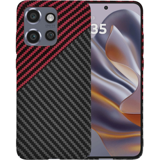 Techsuit - Carbonite FiberShell - Motorola Edge 50 Neo / Motorola ThinkPhone 25 - Red Vortex
