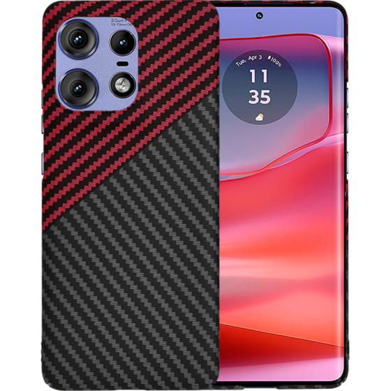 Techsuit - Carbonite FiberShell - Motorola Edge 50 Pro - Red Vortex