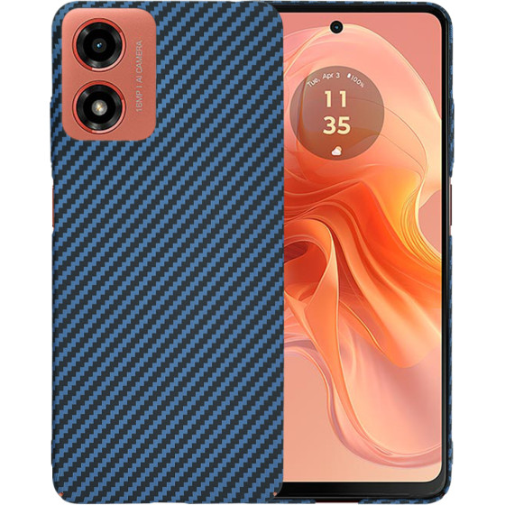 Techsuit - Carbonite FiberShell - Motorola Moto G04 / Moto G04s / Moto G24 / Moto E14 - Cyan