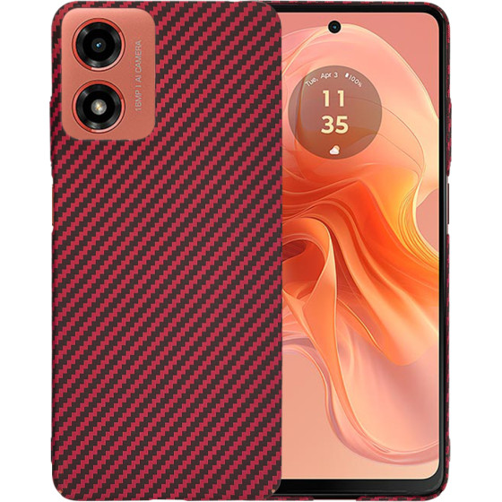 Techsuit - Carbonite FiberShell - Motorola Moto G04 / Moto G04s / Moto G24 / Moto E14 - Red