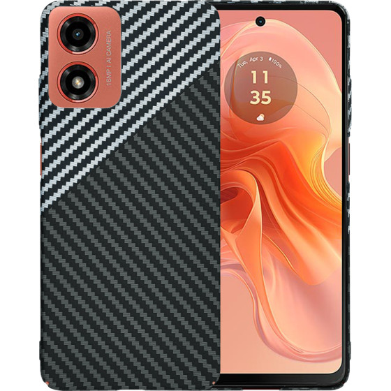 Techsuit - Carbonite FiberShell - Motorola Moto G04 / Moto G04s / Moto G24 / Moto E14 - Stealth Gray