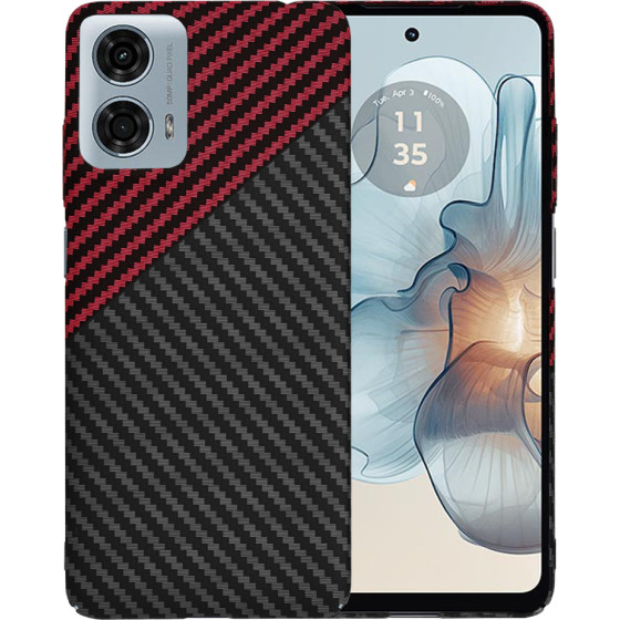 Techsuit - Carbonite FiberShell - Motorola Moto G24 Power - Red Vortex